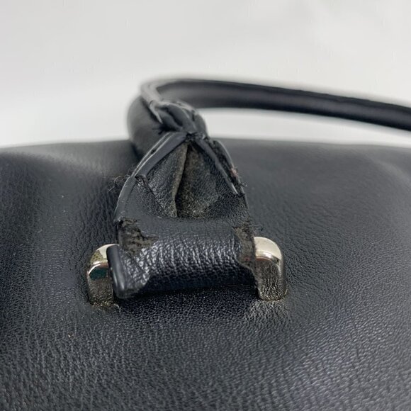 Christian Siriano Vegan Leather Satchel Black/White/Tan Stripe 16"W x 11” - Picture 6 of 11